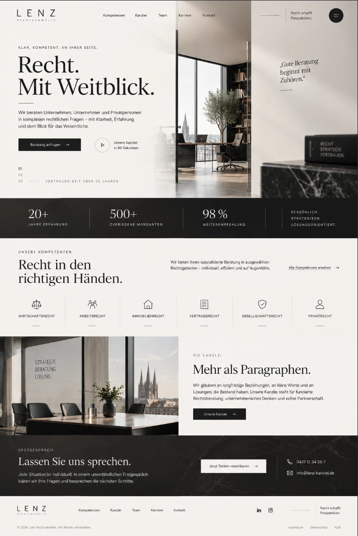 Konzeptstudie · Kanzlei – Gestaltung der Website